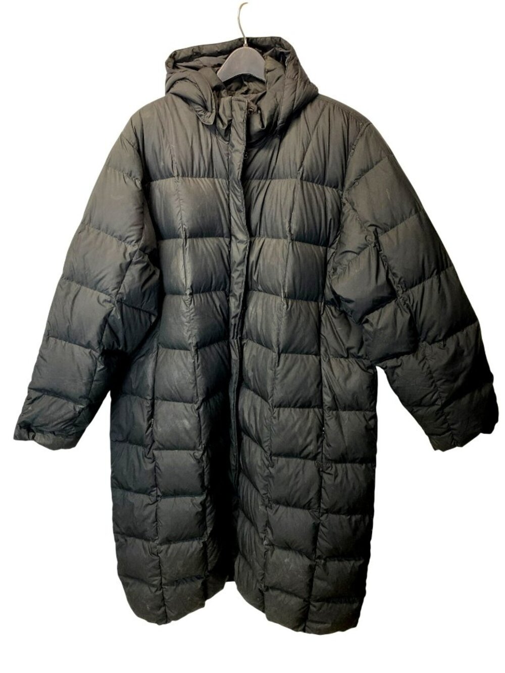 Lands End Black Goosedown Down Quilted Puffer Coat Parka Long Womens 2x 20-22